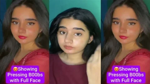 Cute Insta Influencer Most Demanded Viral Video Showing Pressing her Boobs with Full Face