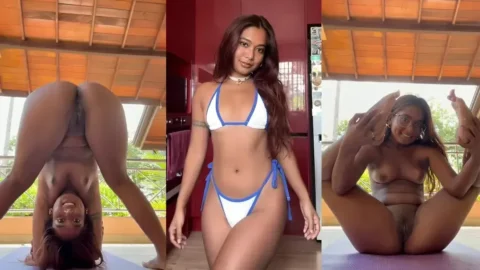 Mia Z Naked Yoga Session MMS Spreads Wet Pussy Asshole Video MMS