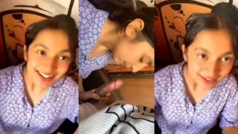 Beautiful Desi GF Coaching Classes Bunk Giving Amazing Blowjob with Full Face Clear Audio