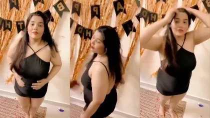 Hijabi Wife Striping In Black Dress Part 2