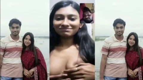 Cute GF Showing Pressing Boobs On Videocall