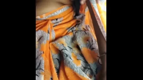 Indian Wife's Big Boobs Press Against Window in Running Car