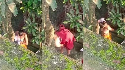 Neighbour Wife Hot Boobs Bathing Secretly Captured Part 2