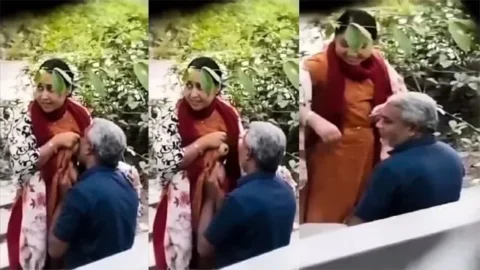 Desi Aunty Park - Old Man Boobs Suck