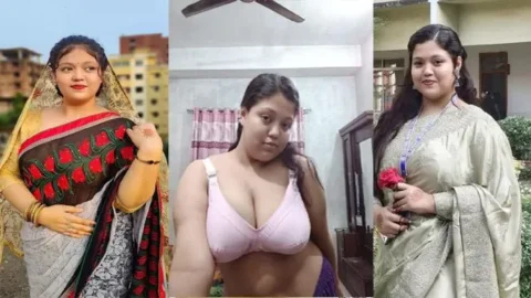 Milf Busty GF Saree Teasing Showing Pressing Boobs Leak