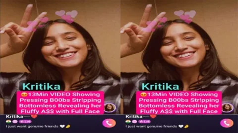 Kritika Most Exclusive 13Min Premium Live Showing - Pressing Boobs with Full Face Hot Expressions