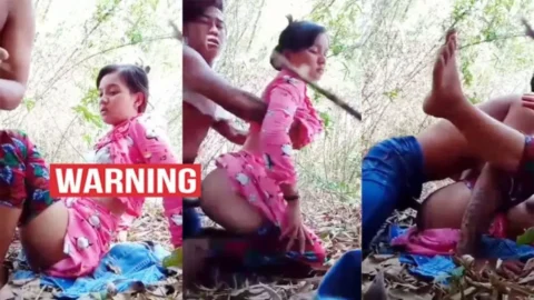 Latest Viral Collage Girl Outdoor Fucked By Lover In Jungle