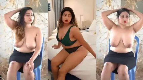 BTS of Desi Model Fariha Priyam Going Topless and Showing Her Huge Boobs Video MMS