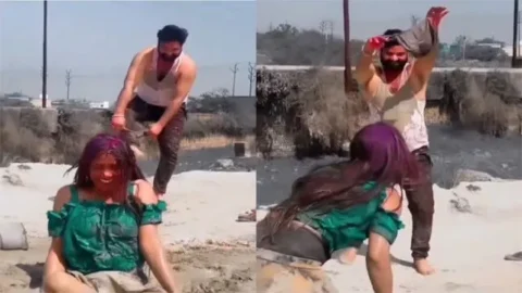 Girl's panties were removed on Holi