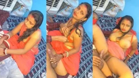 Desi Bhabhi Strokes Cock and Gets Her Wet Pussy Fucked Hard Part 3 Video MMS