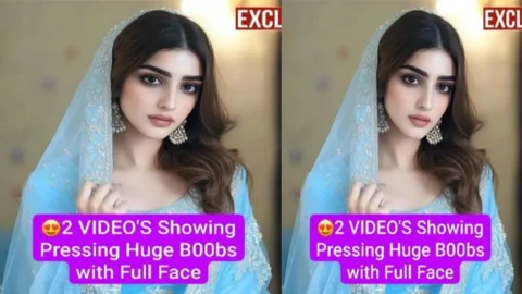 Famous Paki Tiktoker Latest Most Exclusive Viral Stuff Showing Pressing Huge Boobs with Full Face