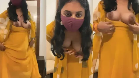 Masked Desi Girl Squeezes Her Big Tits And Loudly Moans In A Viral MMS Video MMS