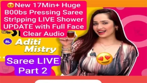 Aditi Mistry New 17Min Saree Shower Live - update Part 2 with Full Face Clear Audio