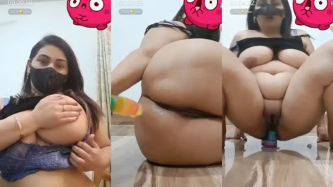 Viral MMS chubby desi girl exposes big boobs and rides a huge dildo Video MMS