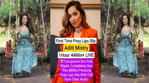 Aditi Mistry New 1Hour 44Min Live - in Transparent Bra Pink Nippls Completely See Thru Boobs Pressing