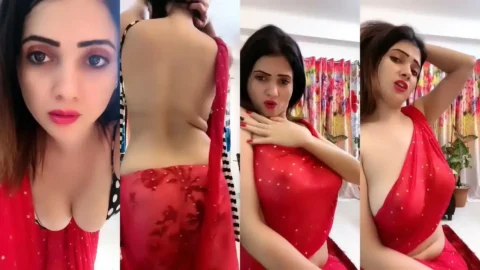 Desi Aunty MMS Gets Topless, Hard Nipples Poke Through Her Saree Video MMS