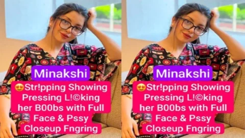 Minakshi Beautiful Innocent Chashmish Cutie Stripping Showing Pressing Boobs with Full Face 2