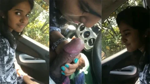 Tamil Babe Giving Blowjob - Fucked by Boyfriend In Car