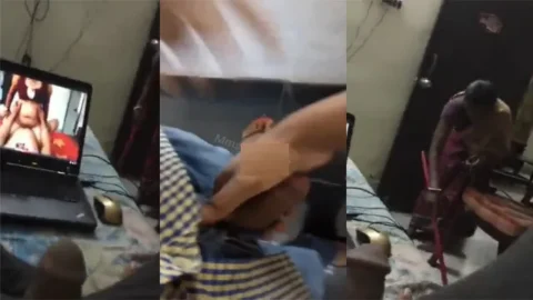 Watching Porn & in Front of the Maid - Sucking Owner Fuck