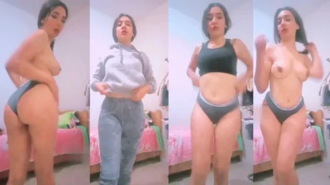 Cute Teen Undress Nude Tease Self record Video for Bf
