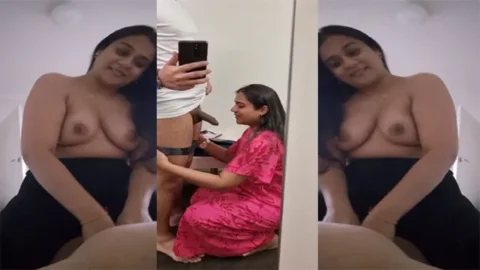 Indian Hot Wife Blowjob - And Taking Cum On Boobs Video HD