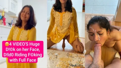 Desi Bhabhi Face Dick - Huge Dildo Riding Hard