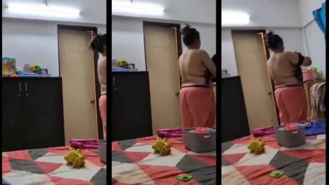 Indian Wife Hides Recording When Changing Clothes