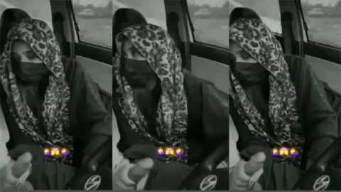 Muslim Hijabi Babe Giving Handjob To Lover In Car
