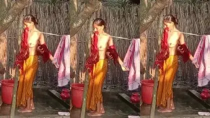 Neighbour Wife Hot Boobs Bathing Secretly Captured Part 3