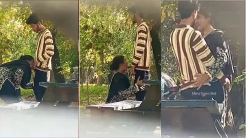 Cute Lovers Outdoor Blowjob Captured Secretly Viral