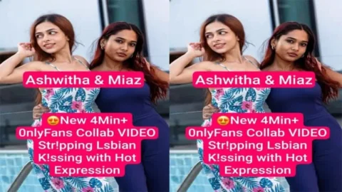 Ashwitha & Miaz Collab - Hot Lesbian Strip Viral