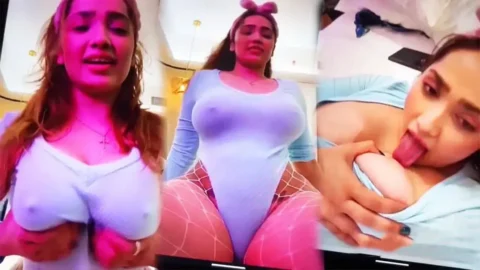 Aditi Mistry Exposed Live Nipple Sucking in Tight Blue Top Video MMS