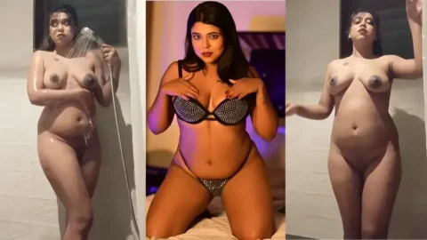 Desi Model Squeezes Huge Tits and Fingers Wet Pussy in Bathroom MMS Video MMS