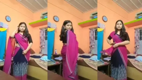Cute Shy Desi Babe - Saree Blouse Off Boobs Viral