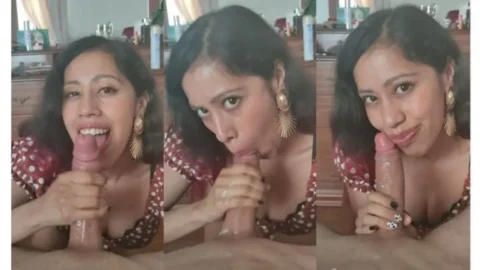 Beautiful Cute NRI Girl Giving Sensual Blowjob Until Cumshot Desi Porn MMS