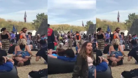 Two Guys Eat A Sluts Ass In Public During a Music Festival Porn Desi Porn MMS