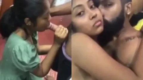 Beautiful Girlfriend Giving a Blowjob Kissing Fucking in Missionary Desi Porn MMS