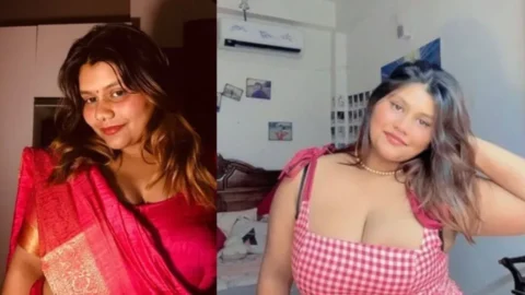 Chubby baddie getting backshot, applying Choco on boobs and licking them Desi Porn MMS