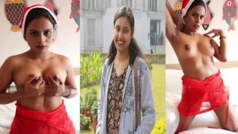 Model Sanchita Bose Boobs Show In Christmas Outfit App Content Desi Porn MMS