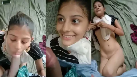 Desi Girlfriend Gives Sloppy Blowjob and Shows Nude Body for Leaked Sex Tapes Video MMS