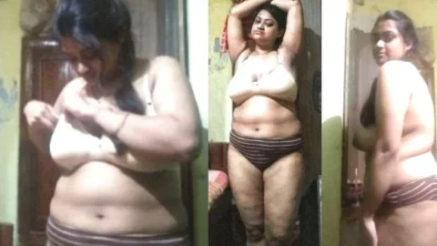 Horny Desi BBW Girlfriend Unhooks Her Bra to Expose Huge Natural Boobs Video MMS