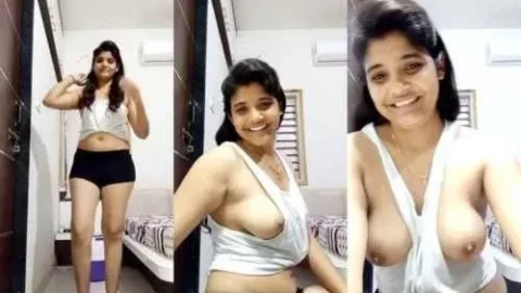 Desi Girlfriend Leaked Nude Video Squeezing Her Huge Milky Boobs For Selfie Video MMS