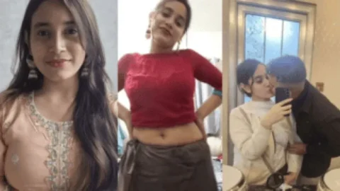 Hot Desi Woman Strips Red Saree and Plays with Boobies on Live Call Desi Porn MMS