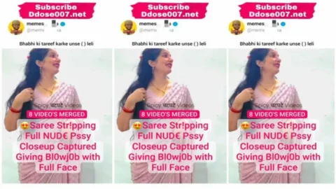 Desi Bhabhi Latest Trending Viral Saree Stripping Pussy Closeup Giving Blowjob Desi Porn MMS