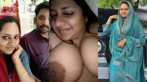 Leaked VC Clip of Horny Kerala Hijabi Aunty Flaunting Her Huge Boobs Hairy Pussy Video MMS