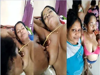 Desi Lesbo Bhabhi Gets Her Massive Boobs Sucked By Young Girlfriend Video MMS