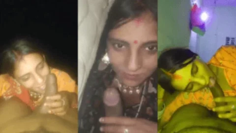 Newly Wed Beautiful Rajasthani Wife Passionately Sucks Husband s Dick While He Records Desi Porn MMS