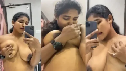 Desi Tamil wife secret hot boobs massage video going viral MMS Porn