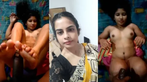 Sri Lankan Cutie's Naked Footjob and Hard Missionary Fuck Video MMS