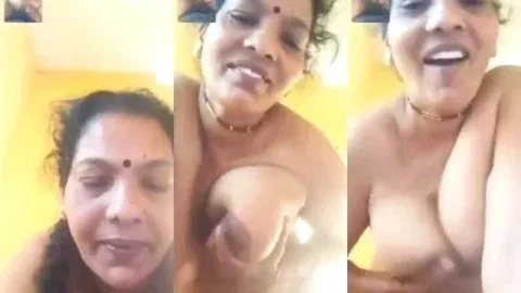 Leaked VC of Horny Desi Bhabhi Squeezing Her Huge Milky Boobs Video MMS